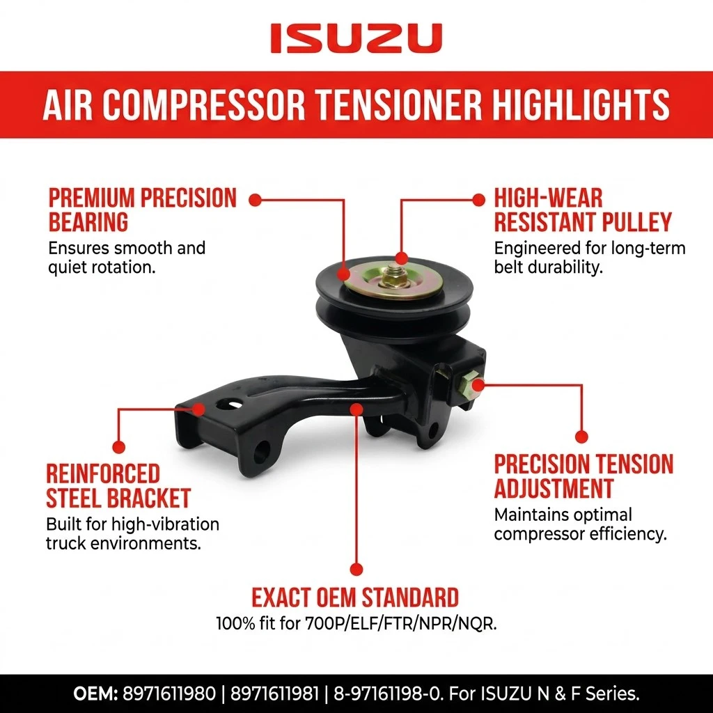 8971611980 Air Compressor Tensioner Assembly for Isuzu 700P ELF FTR NPR NQR